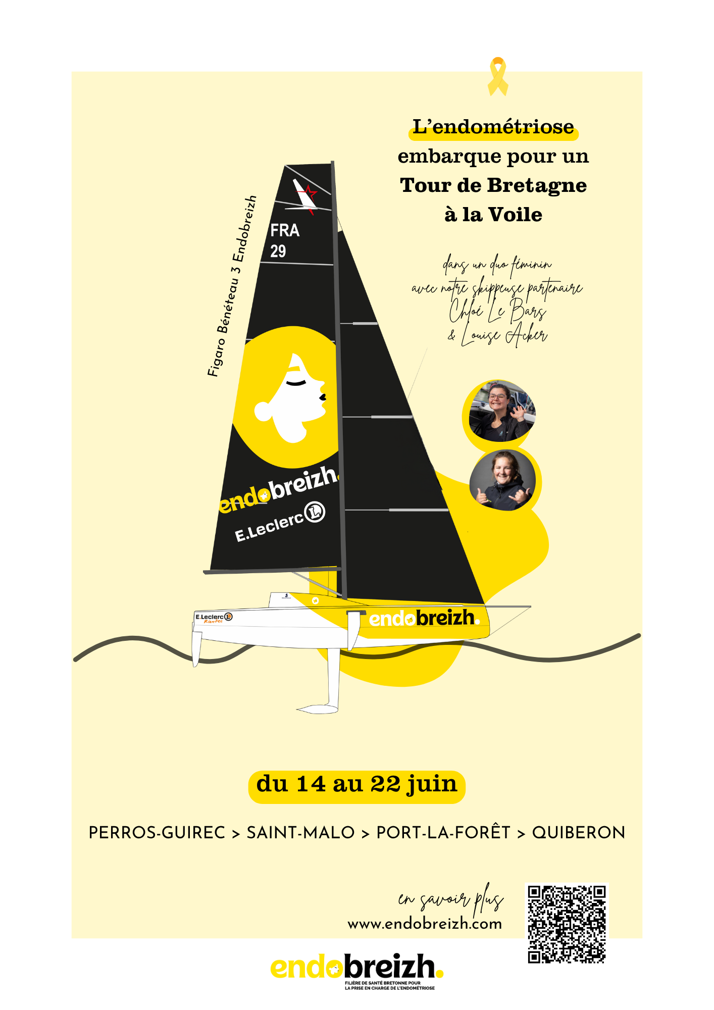 Affiche L’endométriose Embarque Pour Un Tour De Bretagne à La Voile